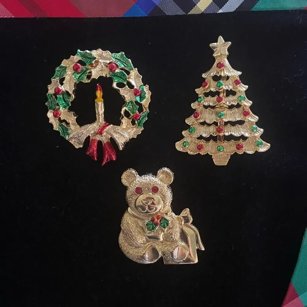 Lot of 6 Vintage Gerry’s Christmas Pins / Brooches Christmas Jewelry